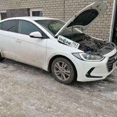 Hyundai Elantra на водородной очистке двигателя в компании ВОДОРОДОФФ (ранее Водород+ НН) Hyundai Elantra проходит водородную очистку двигателя