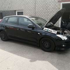 Hyundai I30 на водородной очистке двигателя в компании ВОДОРОДОФФ (ранее Водород+ НН) Hyundai I30 проходит водородную очистку двигателя